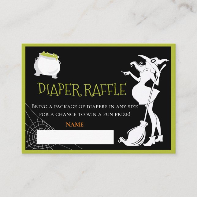 Diaper Raffle Baby Brewing Witch Halloween Tilläggskort (Framsida)