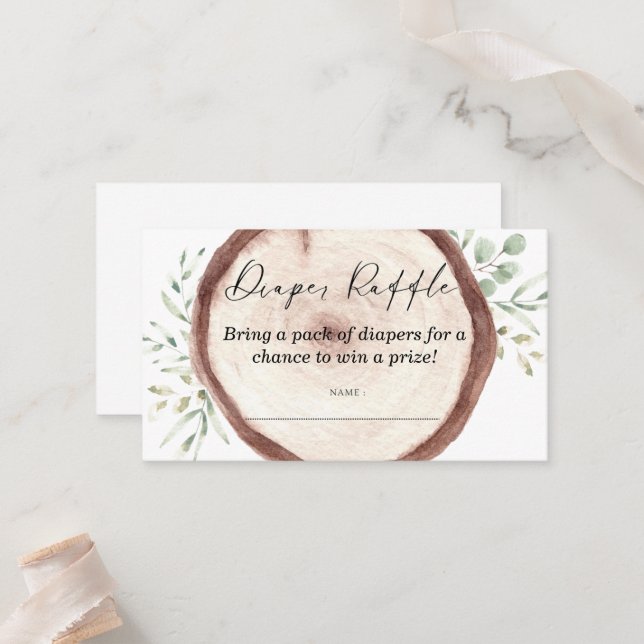 Diaper Raffle Baby duschspel Placeringskort (Fram/Back In Situ)