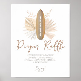Diaper Raffle Baby på Board Baby Shower-skylt Poster