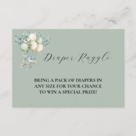 Diaper Raffle Baby shower Enclosure Card Details Tilläggskort