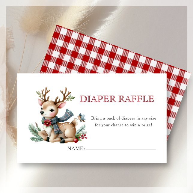 Diaper Raffle | Baby Shower för julrenar Tilläggskort (Skapare uppladdad)