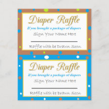 Diaper Raffle Baby Shower Game Blue, Grönt Brown