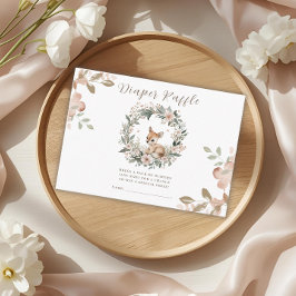 Diaper Raffle Baby Shower Game Cute Bear Tilläggskort