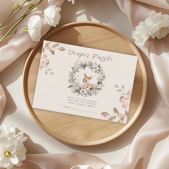 Diaper Raffle Baby Shower Game Cute Bear Tilläggskort (Skapare uppladdad)