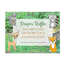 Diaper Raffle Baby Shower Game Forest Animals