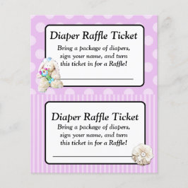Diaper Raffle Baby Shower Game, Lila Bow Shabby