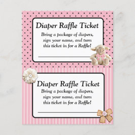 Diaper Raffle Baby Shower Game, Rosa Bow Shabby