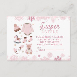 Diaper Raffle Baby Shower Girl Kall Rosa Utsida Tilläggskort