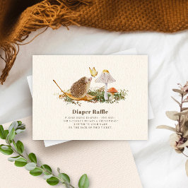 Diaper Raffle Baby Shower Hedgehog Butterfly Tilläggskort