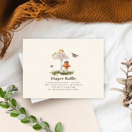 Diaper Raffle Baby Shower Insekt Woodland Mushroom Tilläggskort