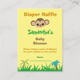 Diaper Raffle Baby Shower Safari Tilläggskort