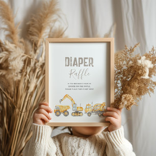 Diaper Raffle Baby Shower-skylt Poster