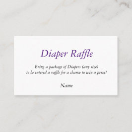 Diaper Raffle Baby Shower-spel Placeringskort