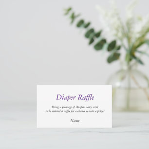 Diaper Raffle Baby Shower-spel Placeringskort