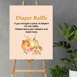 Diaper raffle babydusch faller pumpa rosa poster