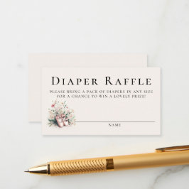 Diaper Raffle Ballerina Ballet Girl Baby Shower Tilläggskort