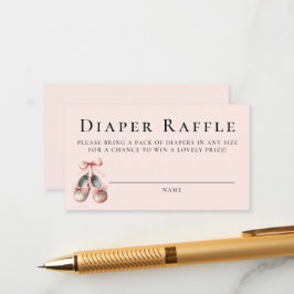 Diaper Raffle Ballerina Shoes Girl Baby Shower Tilläggskort