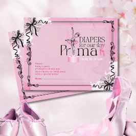 Diaper Raffle Ballet Theme Card Inbjudningar