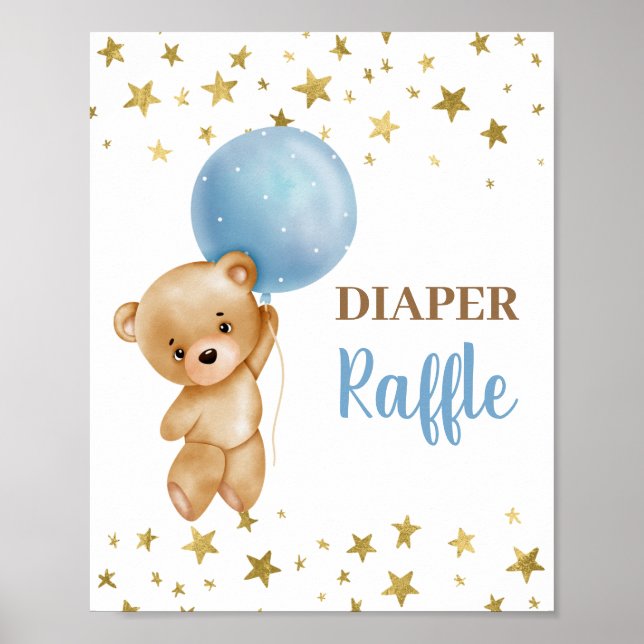 Diaper Raffle Bear-skylt Poster (Framsidan)