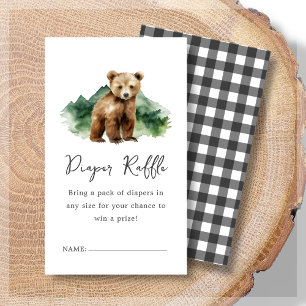 Diaper Raffle   Bear Unge Baby Shower Tilläggskort
