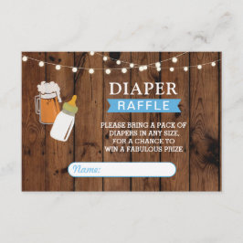 Diaper Raffle Beer Baby Shower Boy Brewing Blue Tilläggskort