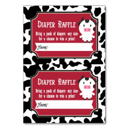 Diaper Raffle Biljett - 2 per kort - Boskap