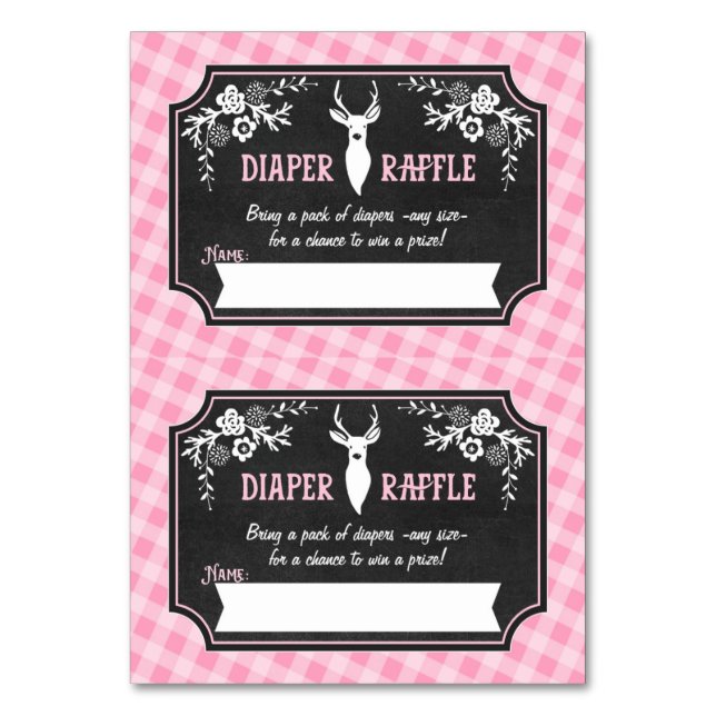 Diaper Raffle Biljett - 2 per kort - Woodland (Framsidan)