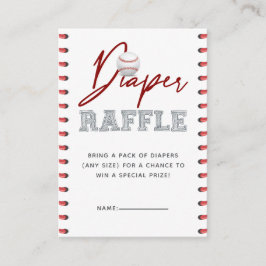 Diaper Raffle Biljett | Baseball Baby Shower Tilläggskort