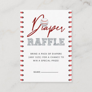 Diaper Raffle Biljett Baseball Baby Shower Tilläggskort