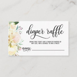 DIAPER RAFFLE Biljett Blommigt Rosa  Ivory Baby Sh Tilläggskort