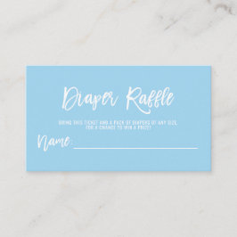 DiAPER RAFFLE Biljett Blue BOY Baby Shower Tilläggskort