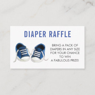 Diaper Raffle Biljett, Blue Sneakers Baby Shower Tilläggskort