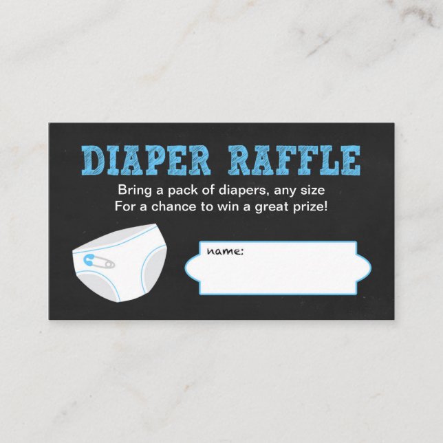 Diaper Raffle Biljett / Chalkboard boydusch Tilläggskort (Framsida)