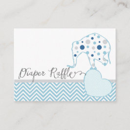 Diaper Raffle Biljett Elephant Heart Baby Shower Tilläggskort
