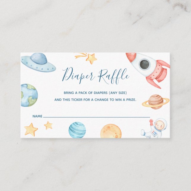 Diaper Raffle Biljett for Baby Shower Tilläggskort (Framsida)