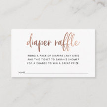 Diaper Raffle Biljett for Baby Shower