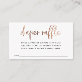 Diaper Raffle Biljett for Baby Shower Tilläggskort