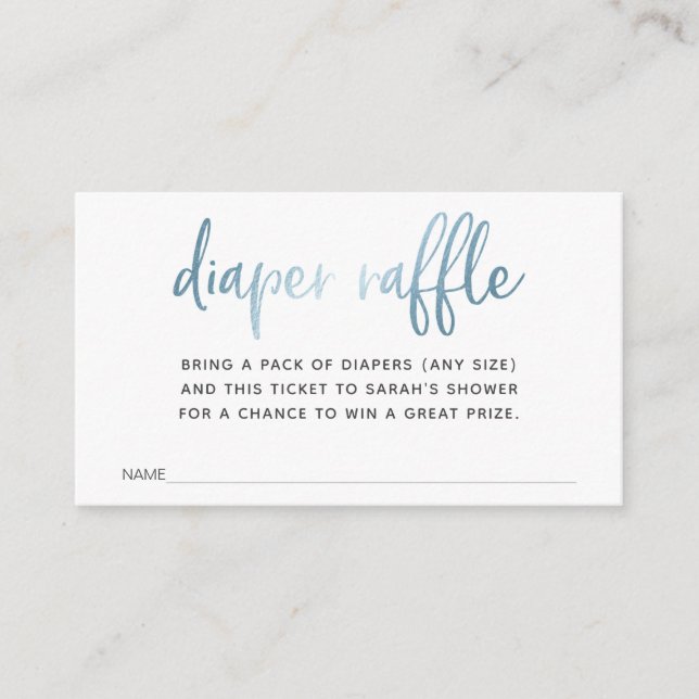 Diaper Raffle Biljett for Baby Shower Tilläggskort (Framsida)