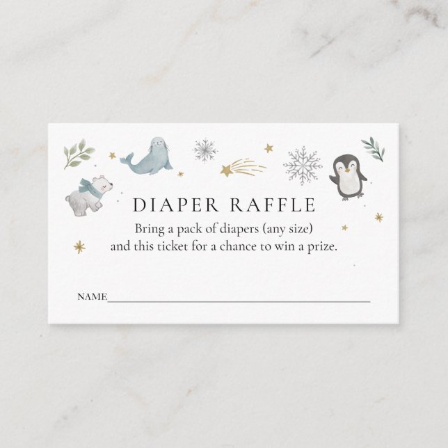 Diaper Raffle Biljett for Baby Shower Tilläggskort (Framsida)