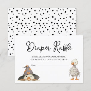Diaper Raffle biljett halloween goose Baby Shower Tilläggskort
