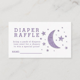 Diaper Raffle Biljett Lavender Stars Baby Shower Tilläggskort