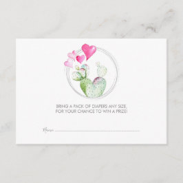Diaper Raffle Biljett, Little Swehoney Cactus Tilläggskort