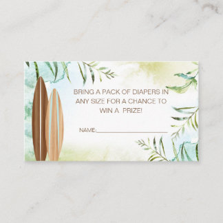 Diaper Raffle Biljett med surfboard