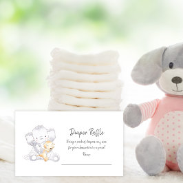 Diaper Raffle Biljett Modern Baby Elephant Tilläggskort