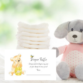 Diaper Raffle Biljett Nalle Honungsbi Tilläggskort