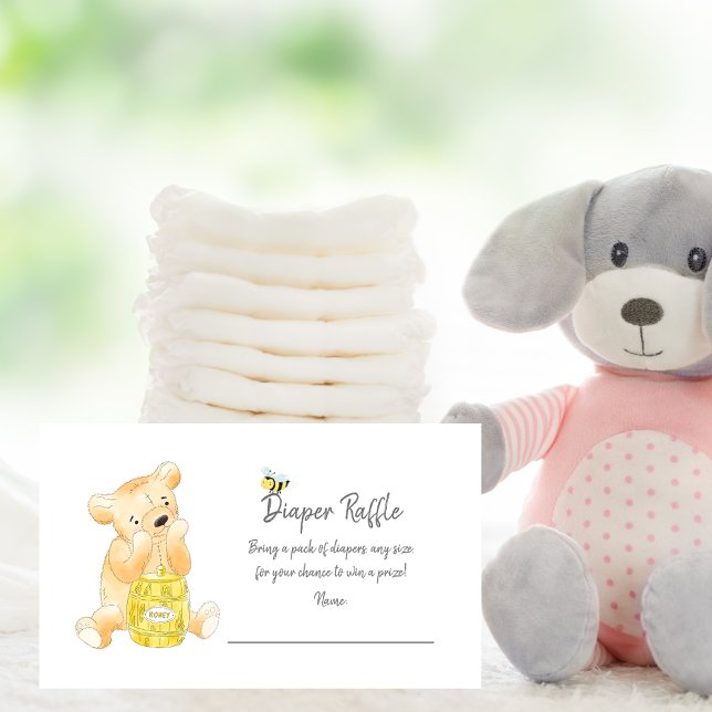Diaper Raffle Biljett Nalle Honungsbi Tilläggskort (Skapare uppladdad)