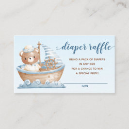 Diaper Raffle Biljett (Nautical Bear Boys Blue) Tilläggskort
