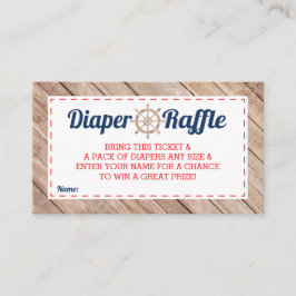 Diaper Raffle Biljett, Nautical, Blue, Red Tilläggskort