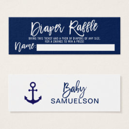 DiAPER RAFFLE Biljett Navy Nautical Baby Shower