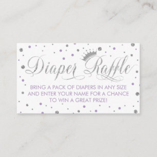 Diaper Raffle Biljett, Princess, Lila Tilläggskort